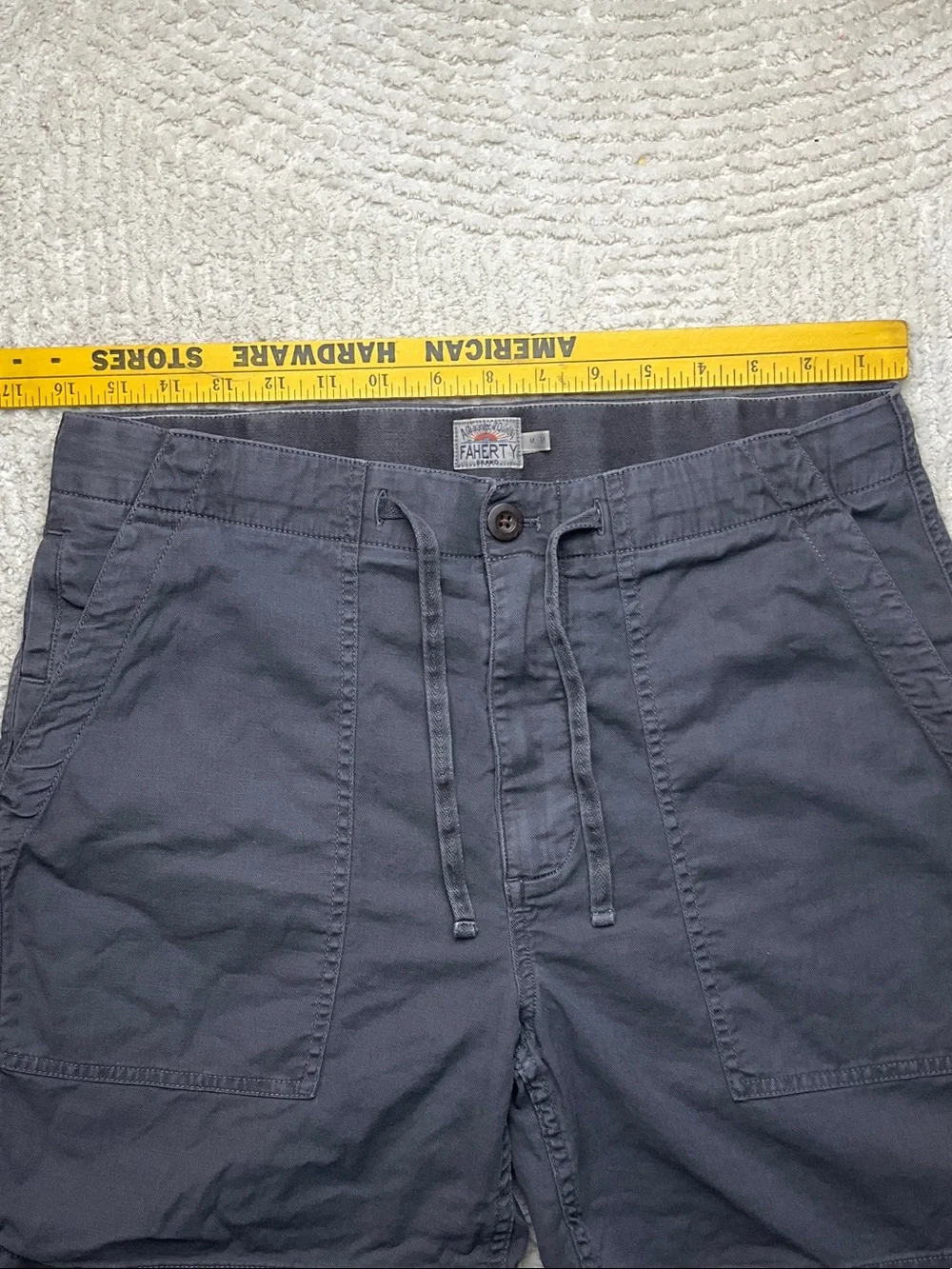 Faherty Dune Utility Short Graphite Tide Color Men’s Size Medium